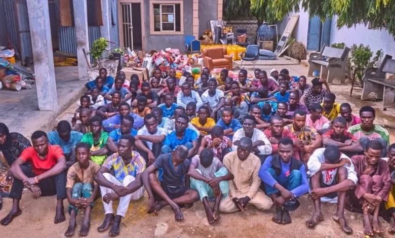 How Police Arrested 392 Suspected Looters of NCC Park in Kano
